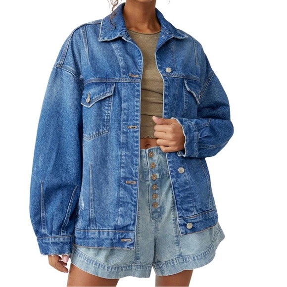 Free People All In Denim Jacket, NWOT, XS - Picture 4 of 10